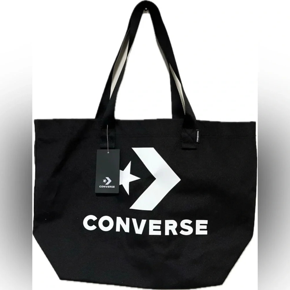 NEW NWT Converse Black White Logo Unisex Star Chevron Tote Bag Viral Collectible